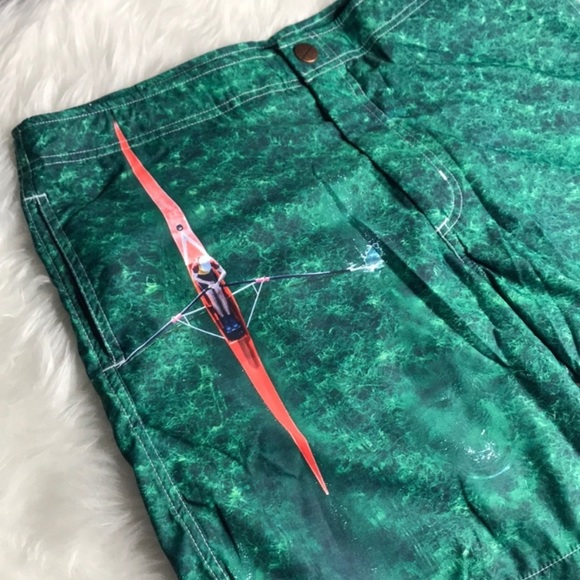 RETROMARINE Green Crew Vibes Ariel Swim Shorts L - Picture 2 of 8